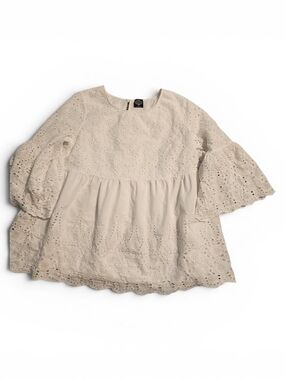 Eyelet Babydoll Blouse in White